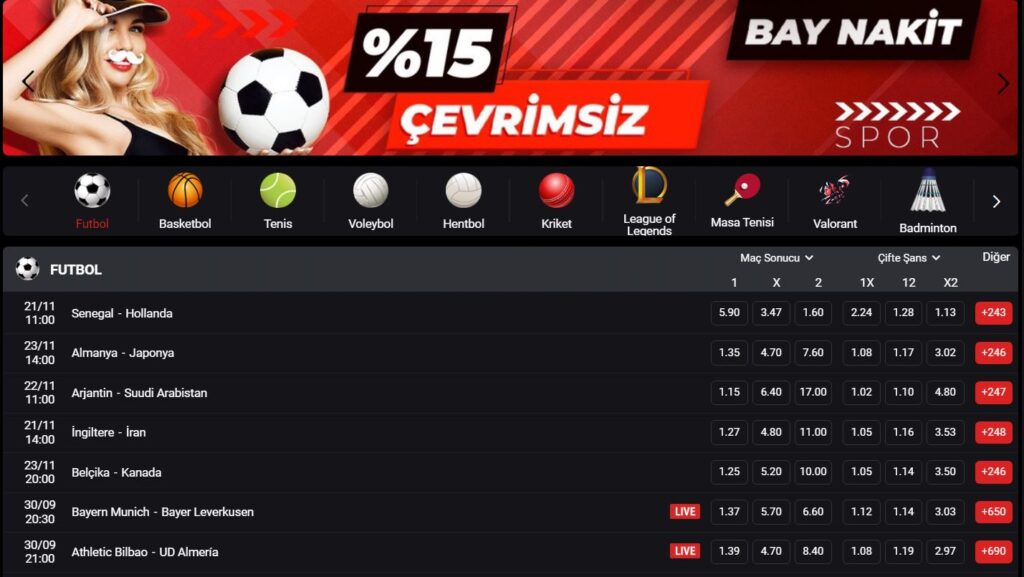 baybahis spor bonusu